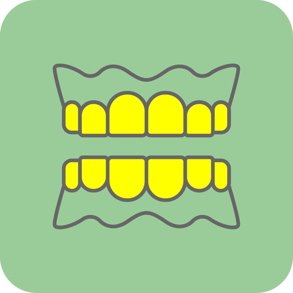 Denture Filled Yellow Icon vector