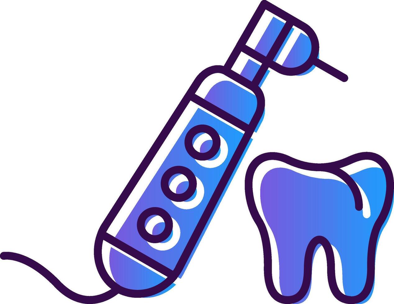 Dental Drill Gradient Filled Icon vector