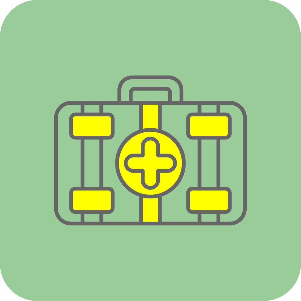 First Aid Kit Filled Yellow Icon vector