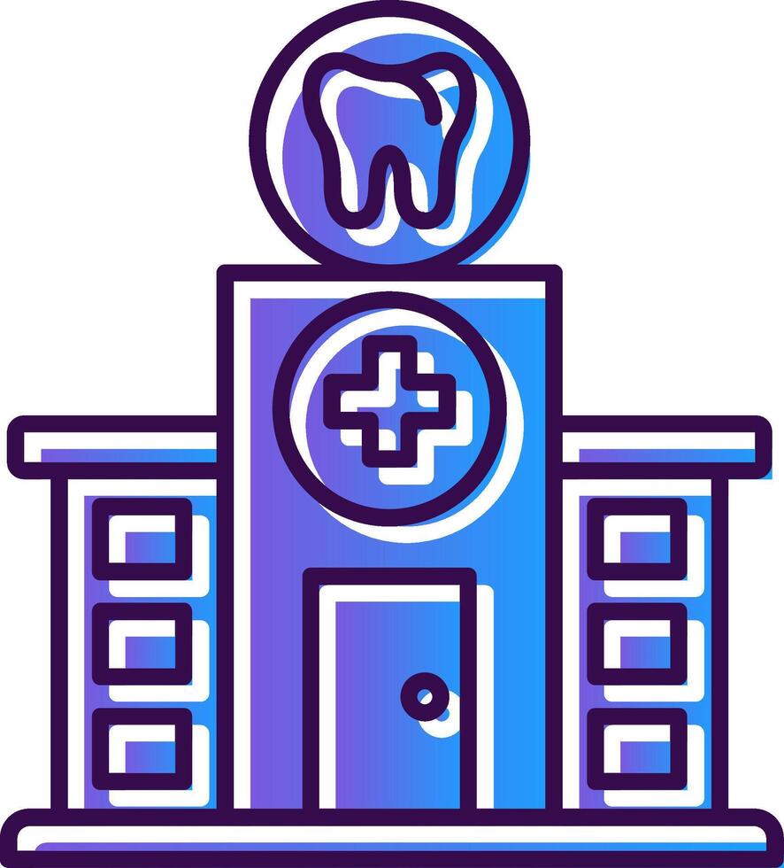 Dental Clinic Gradient Filled Icon vector