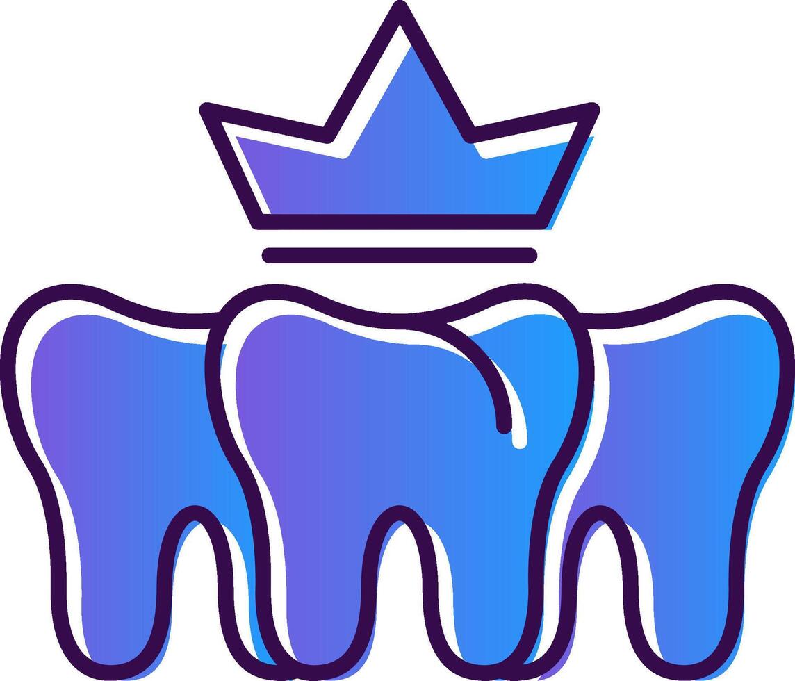 Dental Crown Gradient Filled Icon vector