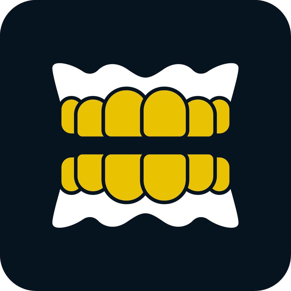 Denture Glyph Two Color Icon vector