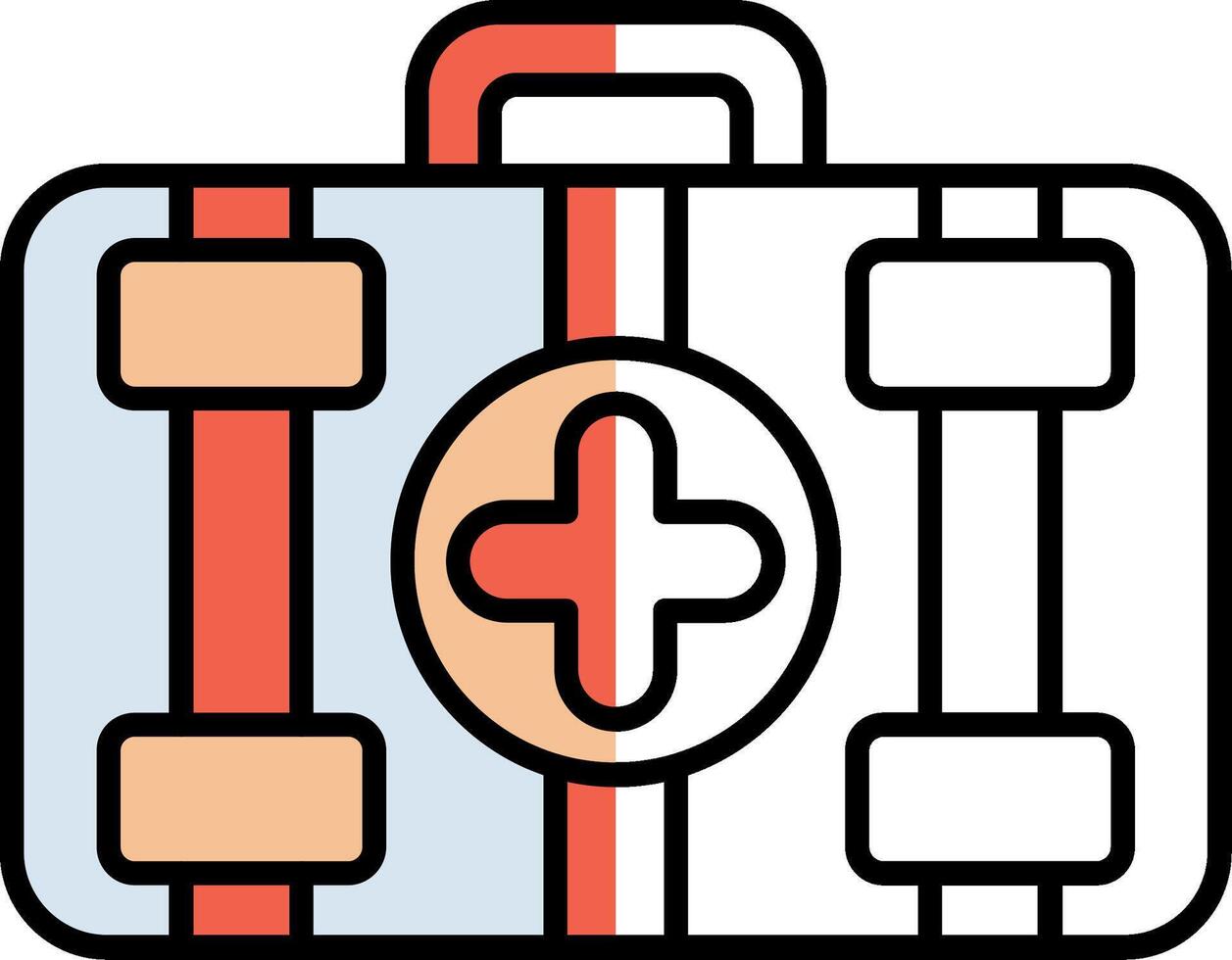 First Aid Kit Filled Half Cut Icon vector