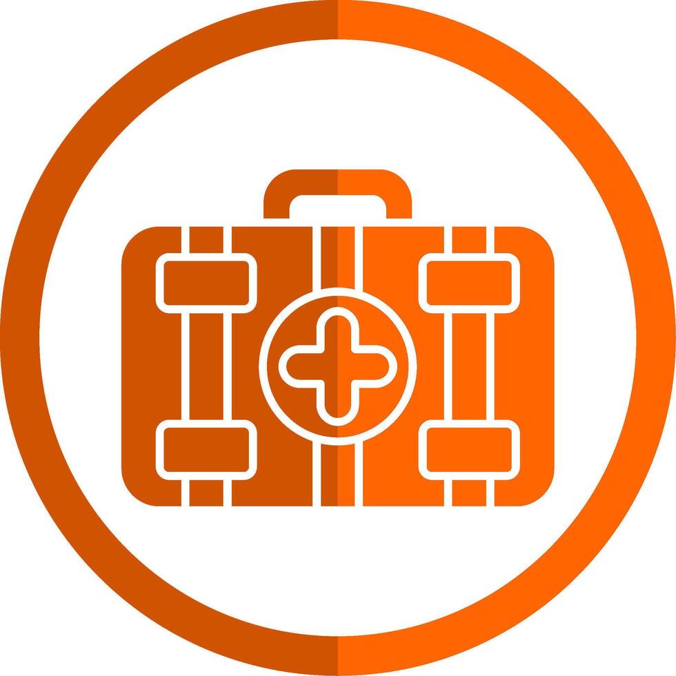 First Aid Kit Glyph Orange Circle Icon vector