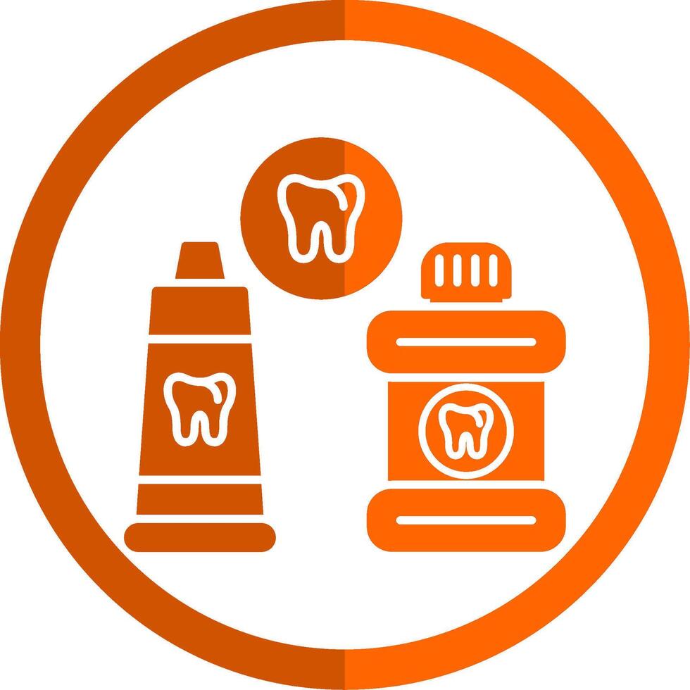 Dental Care Glyph Orange Circle Icon vector