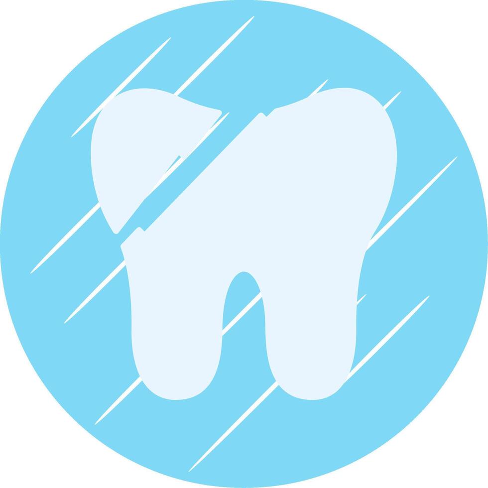 Broken Tooth Flat Blue Circle Icon vector