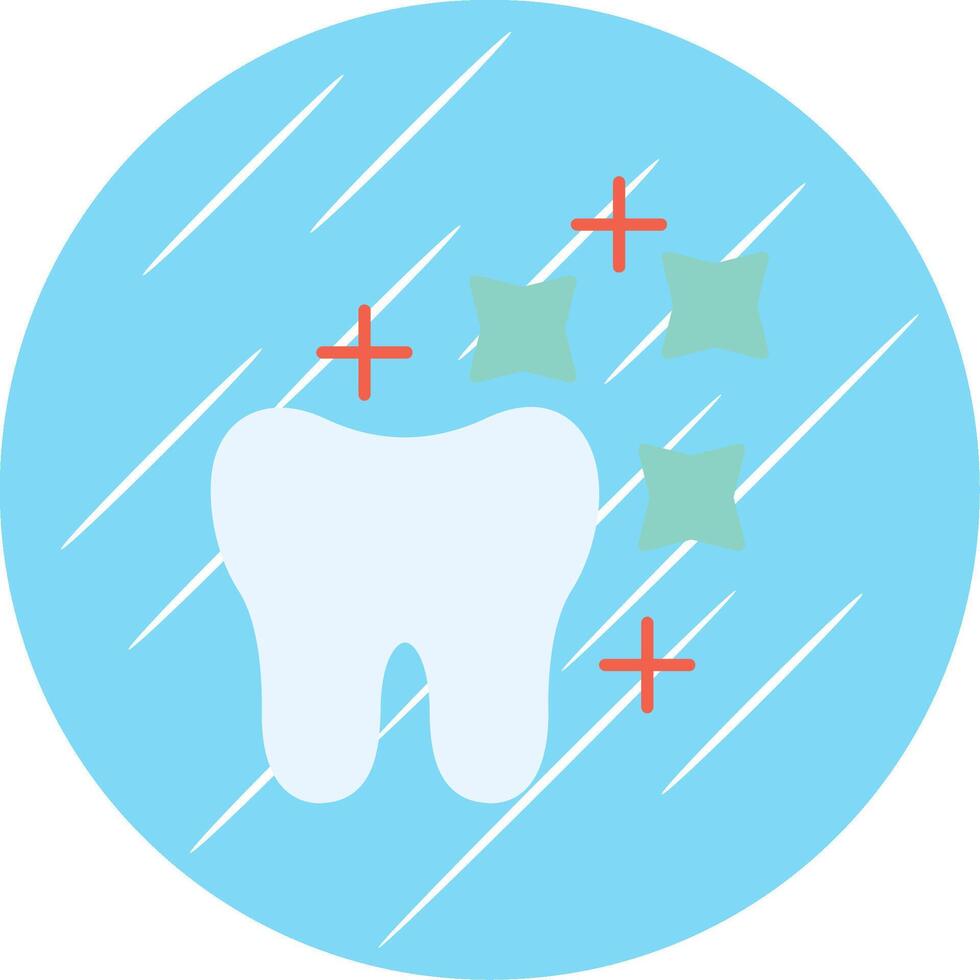 Tooth Whitening Flat Blue Circle Icon vector