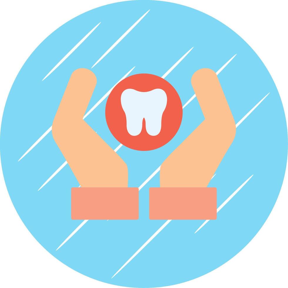 Dental Care Flat Blue Circle Icon vector