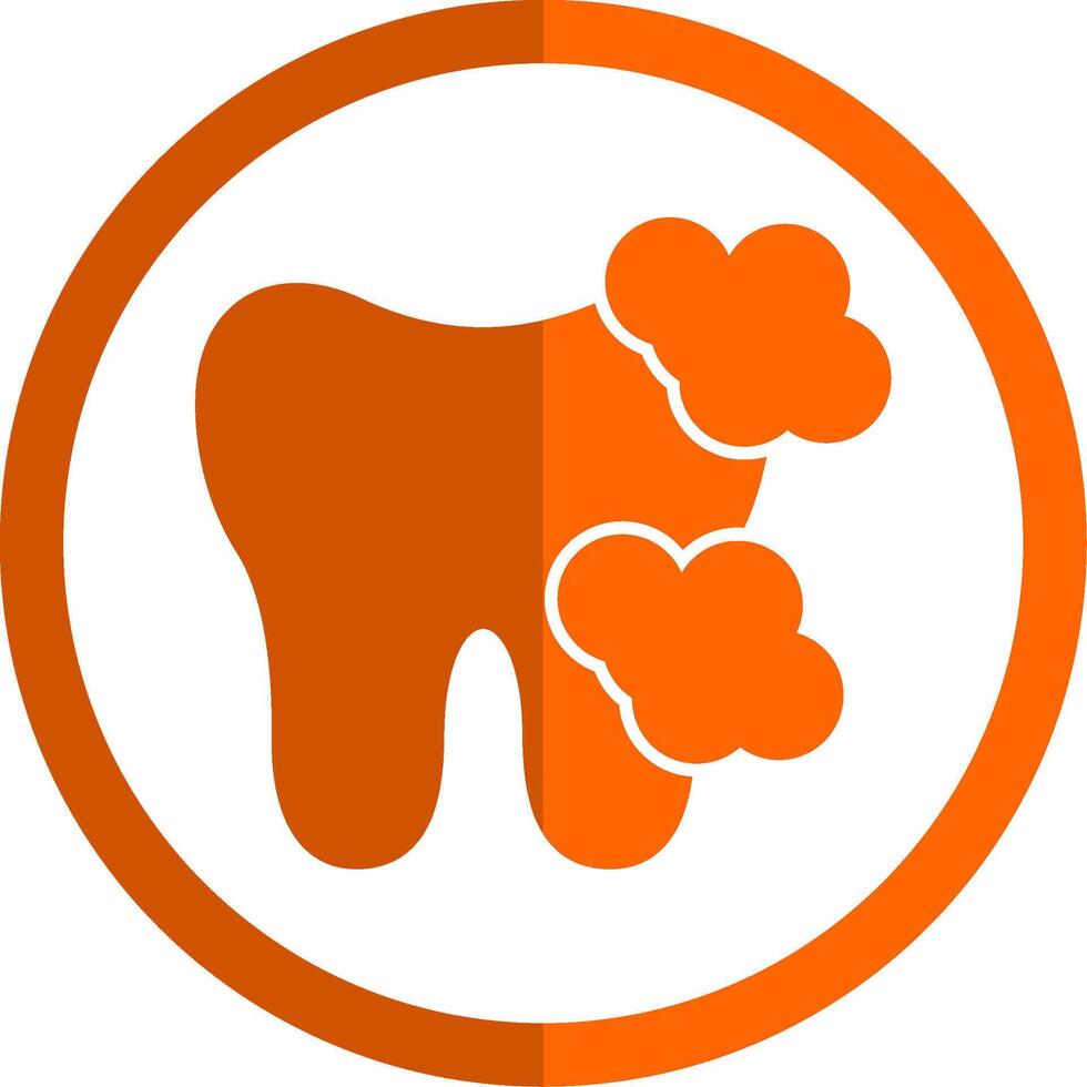 diente espumoso glifo naranja circulo icono vector