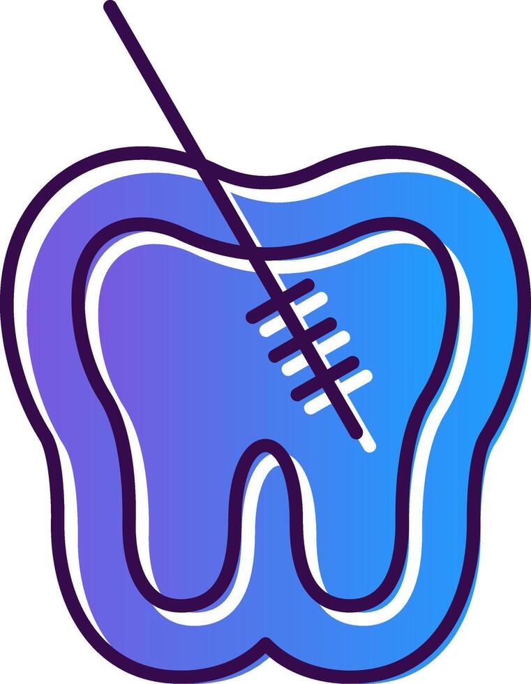 Root Canal Gradient Filled Icon vector