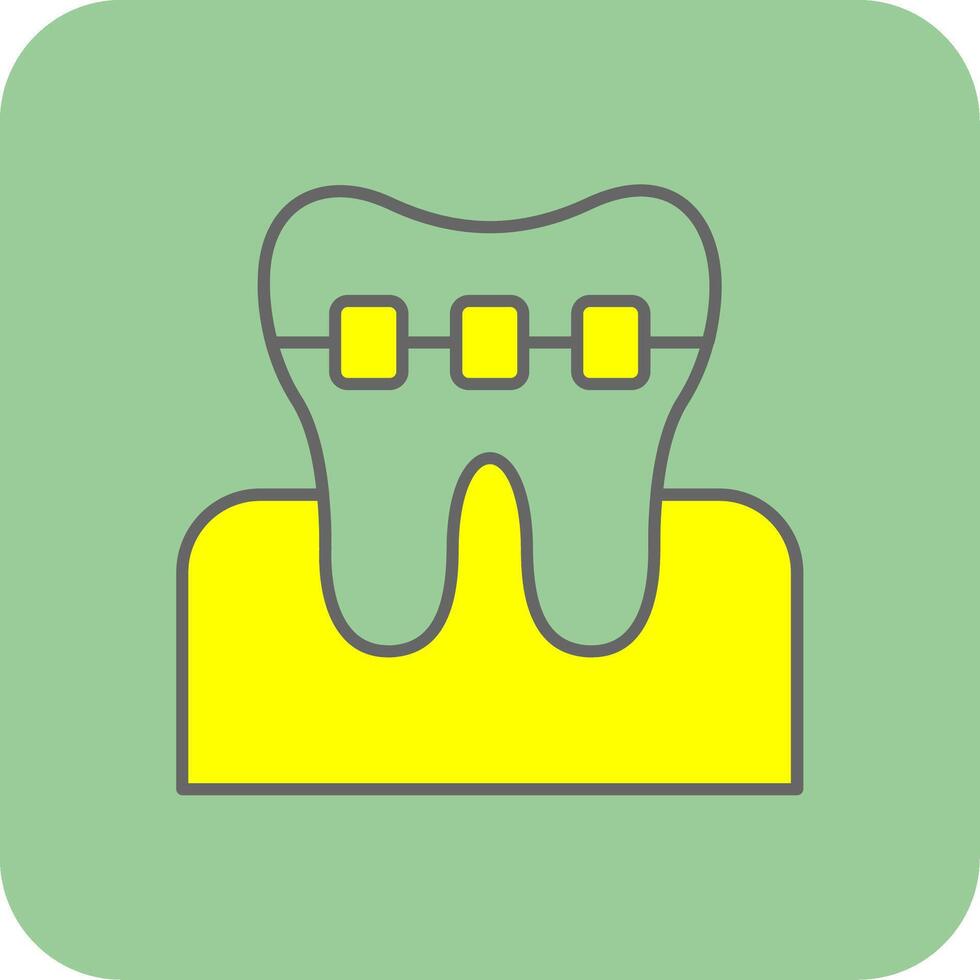 Braces Filled Yellow Icon vector