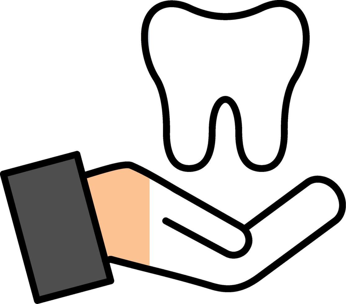 dental cuidado lleno medio cortar icono vector