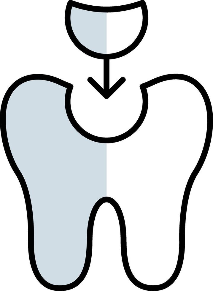 Tooth Filling Filled Half Cut Icon vector
