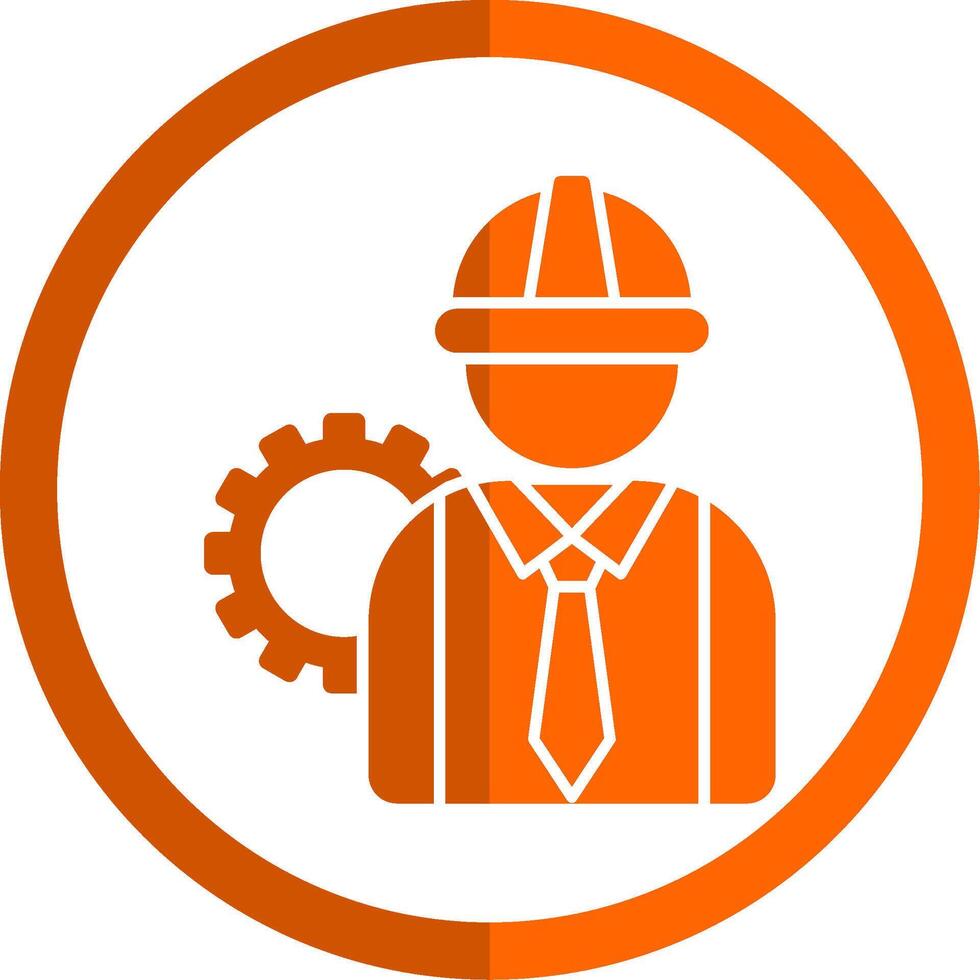 Engineer Glyph Orange Circle Icon vector