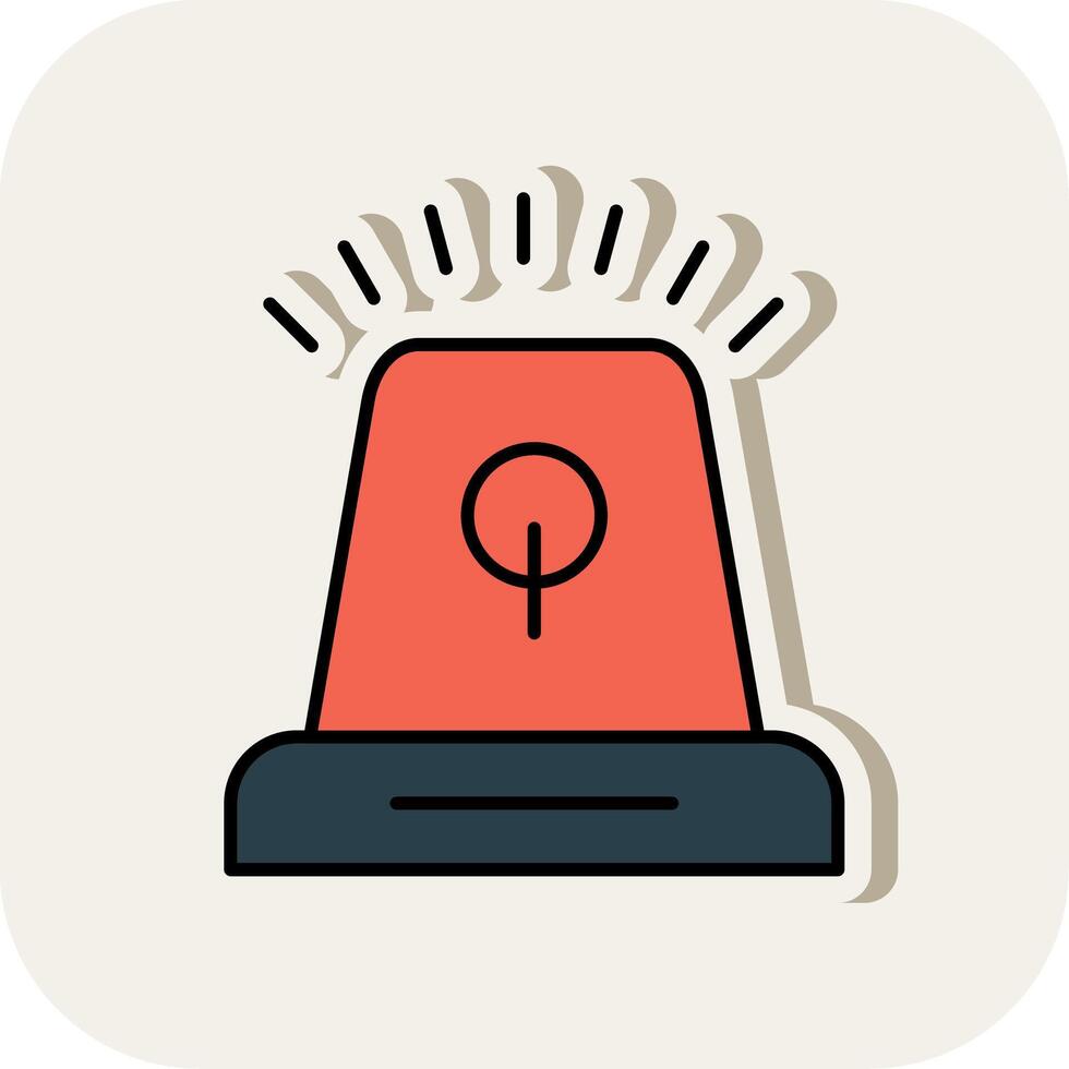 Siren Line Filled White Shadow Icon vector