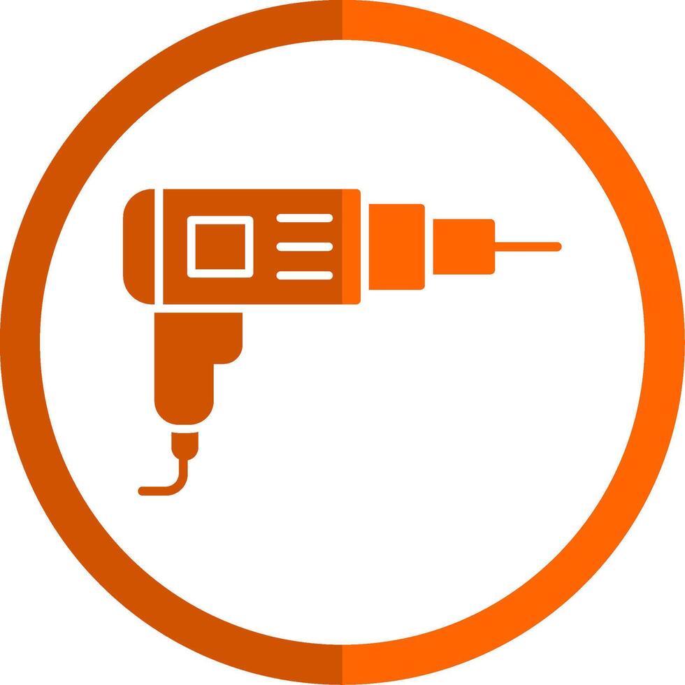 Driller Glyph Orange Circle Icon vector