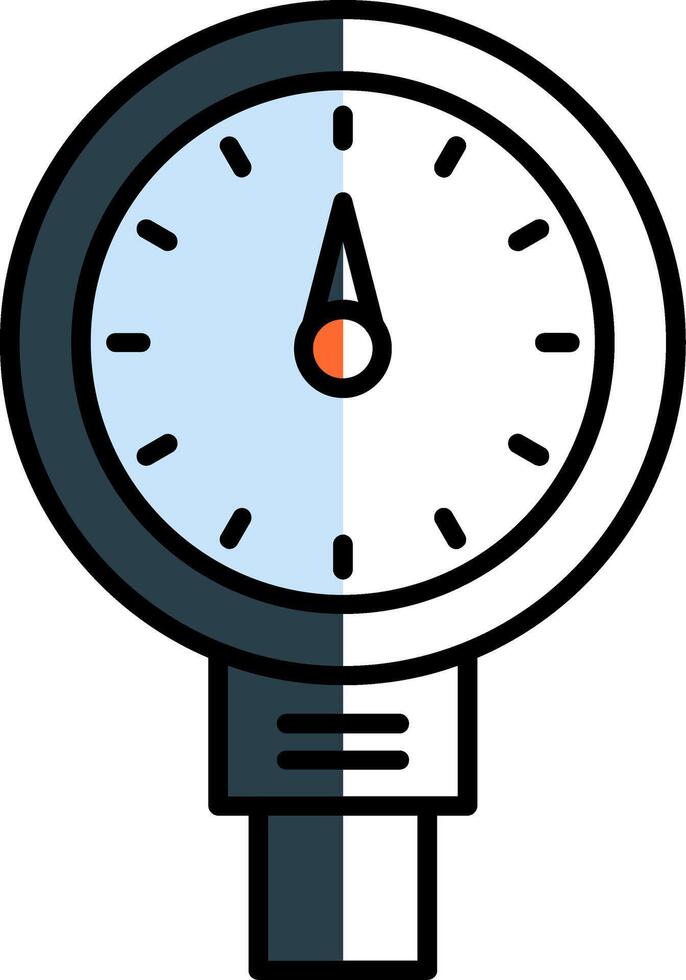 Meter Filled Half Cut Icon vector