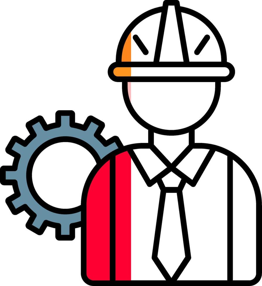 Engineer Filled Half Cut Icon vector