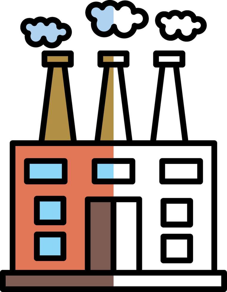 Factory Filled Half Cut Icon vector