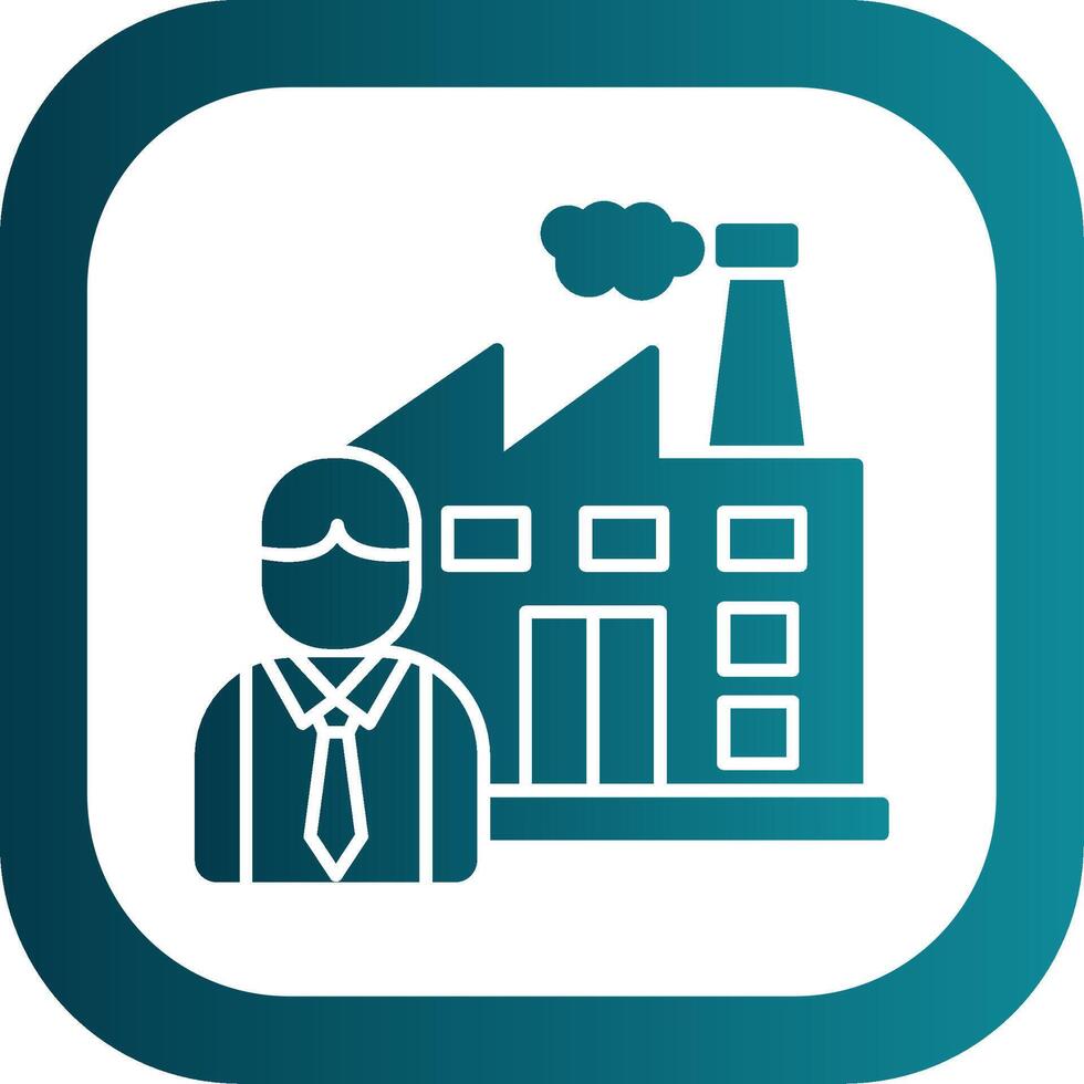 Employee Glyph Gradient Round Corner Icon vector