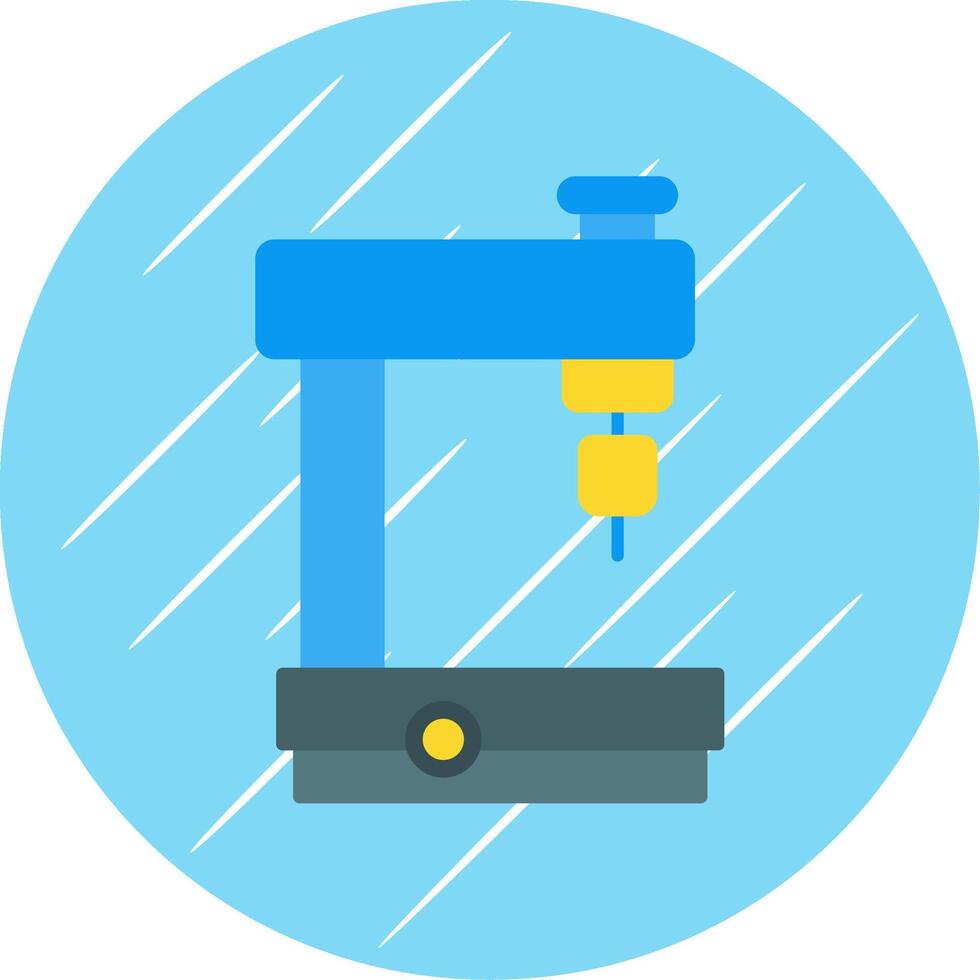 Milling Machine Flat Blue Circle Icon vector