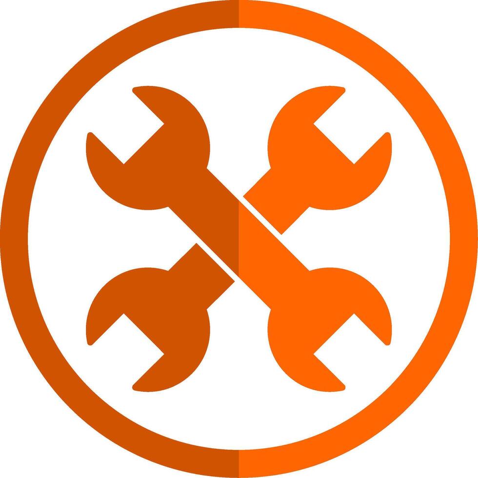 Wrench Glyph Orange Circle Icon vector