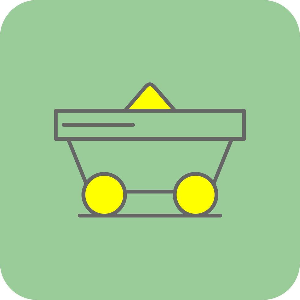 Trolley Filled Yellow Icon vector