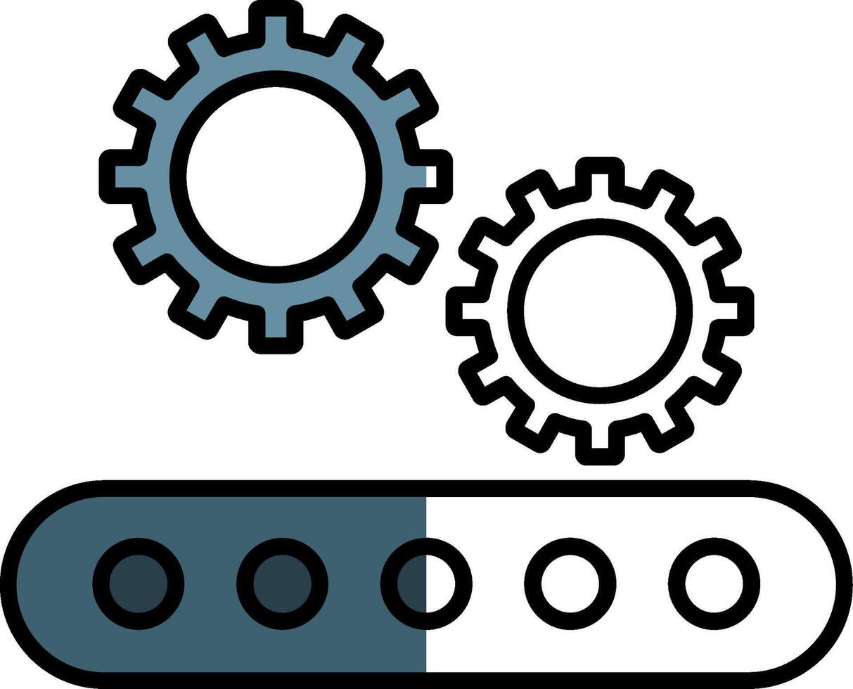 Setting Filled Half Cut Icon vector