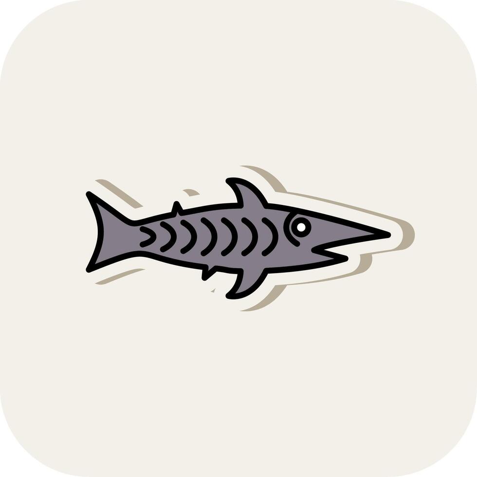 shark Line Filled White Shadow Icon vector