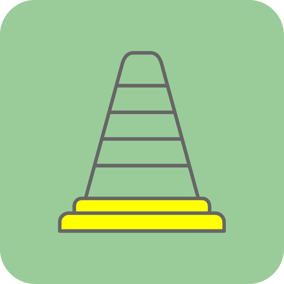 Traffic Cone Filled Yellow Icon vector