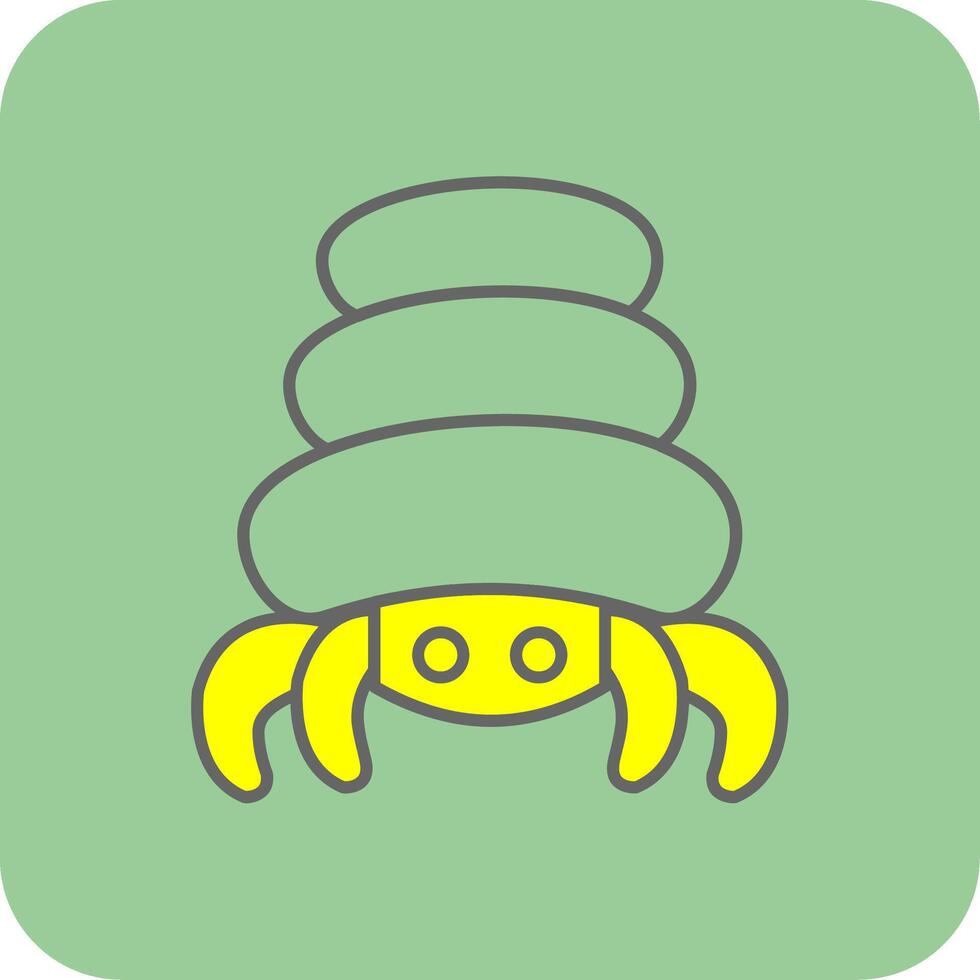 Hermit Crab Filled Yellow Icon vector