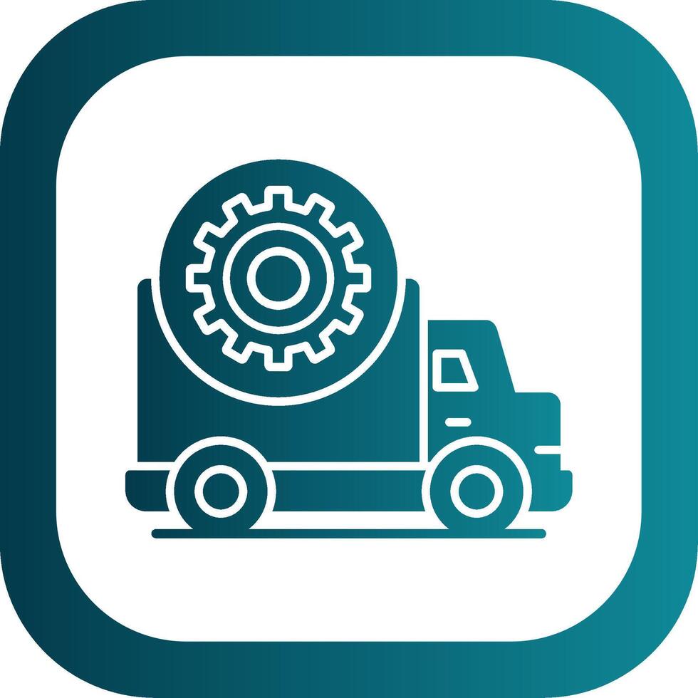 Truck Repair Glyph Gradient Round Corner Icon vector