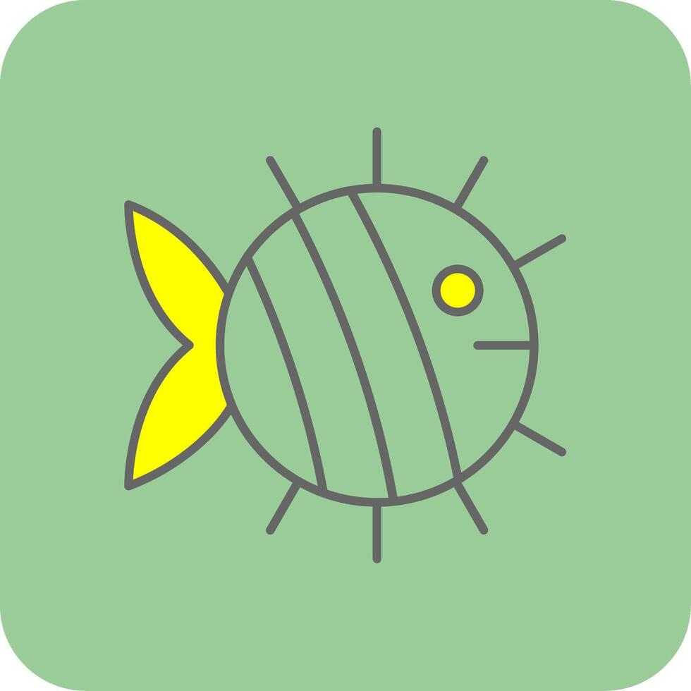 Fish Filled Yellow Icon vector