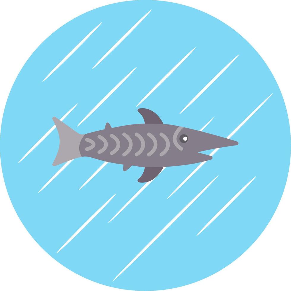 shark Flat Blue Circle Icon vector