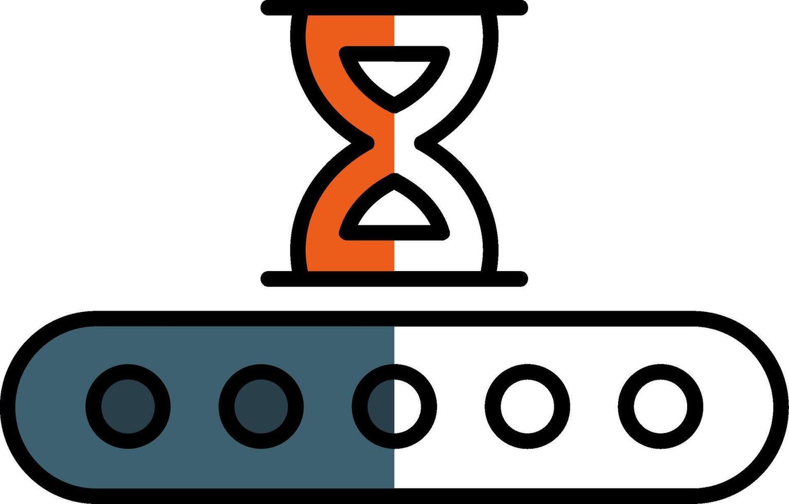Waiting Filled Half Cut Icon vector