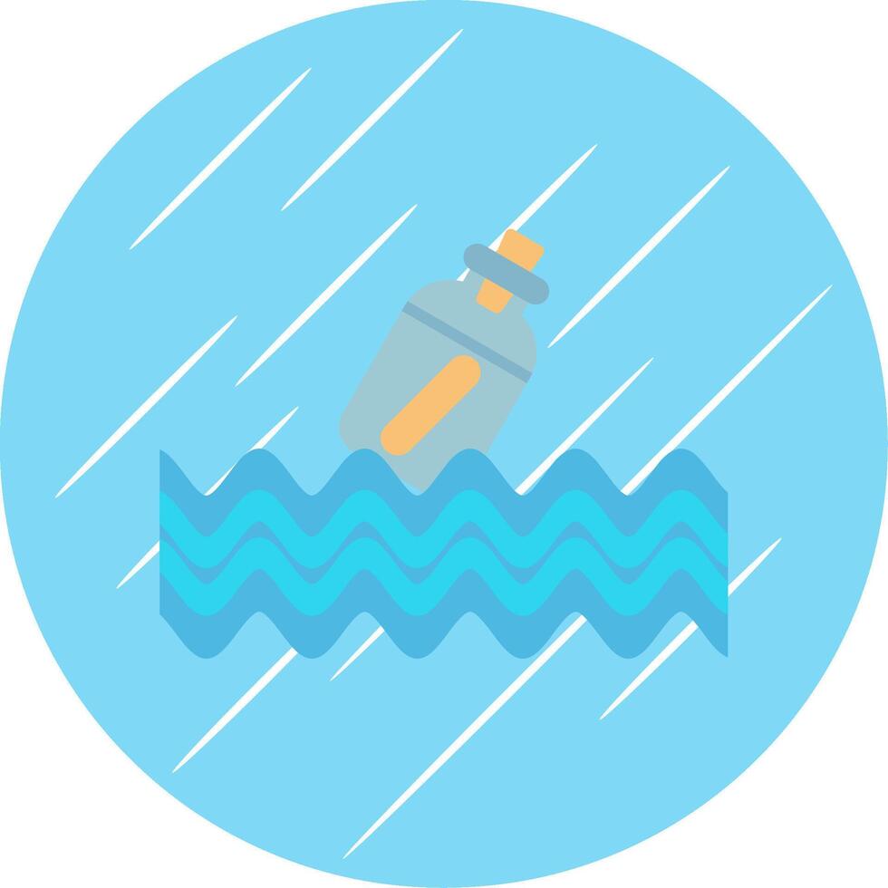 Message In A Bottle Flat Blue Circle Icon vector