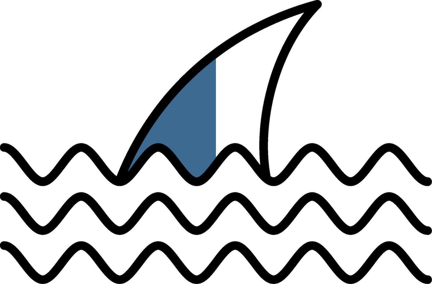 Fins Filled Half Cut Icon vector