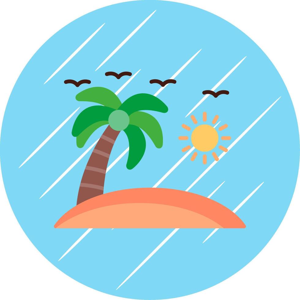 playa plano azul circulo icono vector