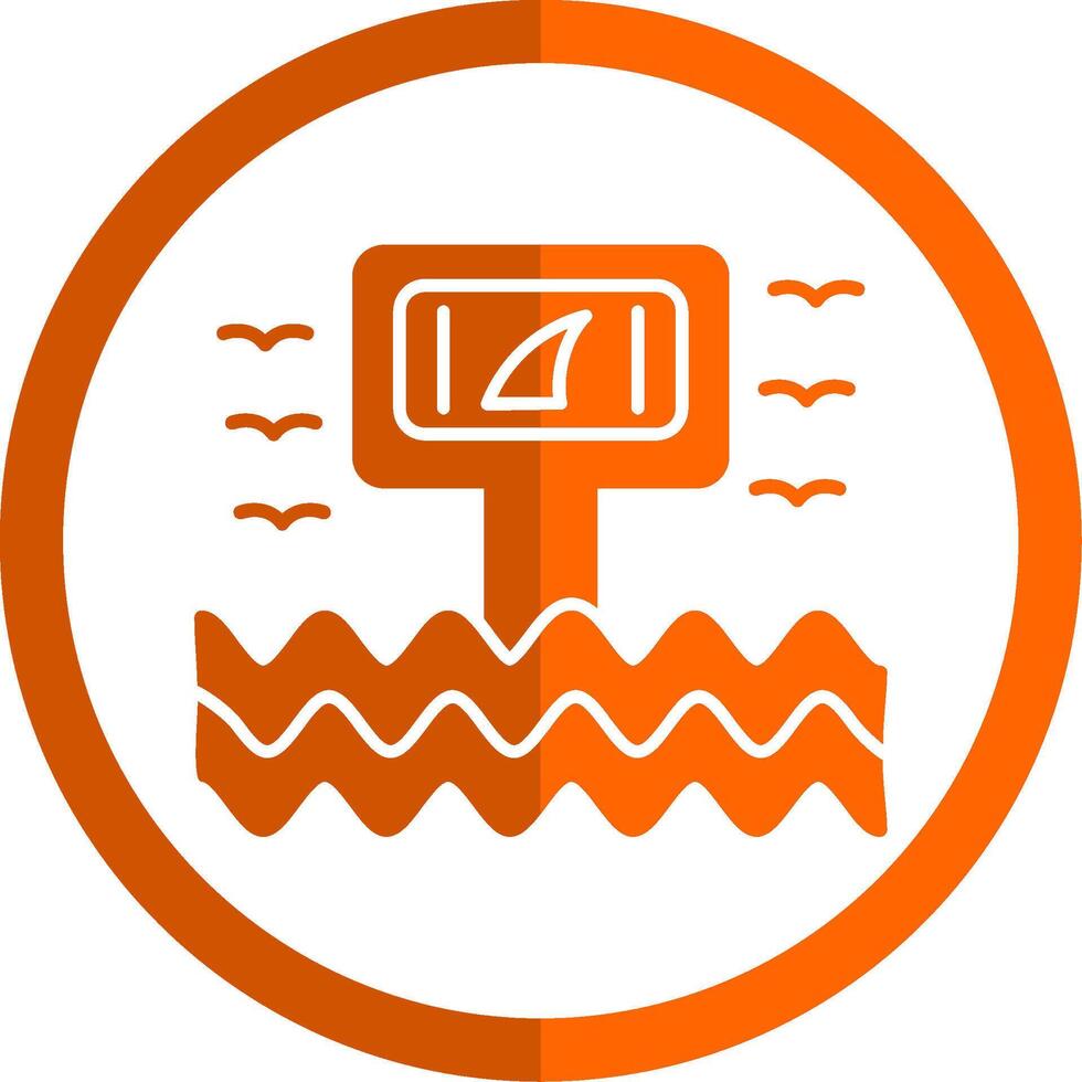 Warning Sign Glyph Orange Circle Icon vector