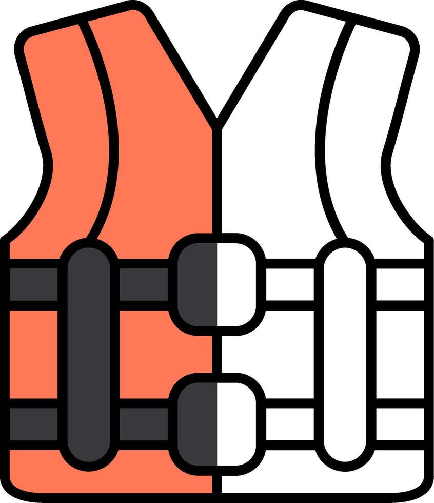 Life Vest Filled Half Cut Icon vector