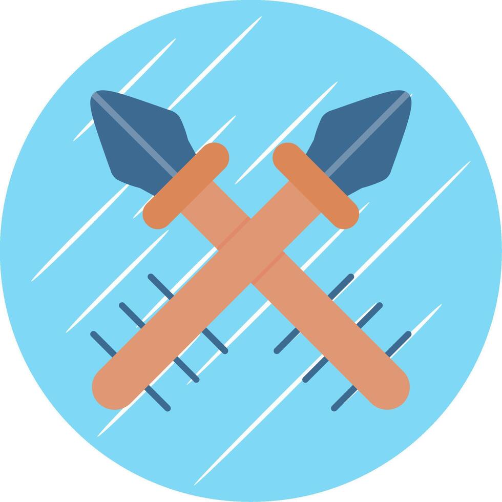 Harpoon Flat Blue Circle Icon vector