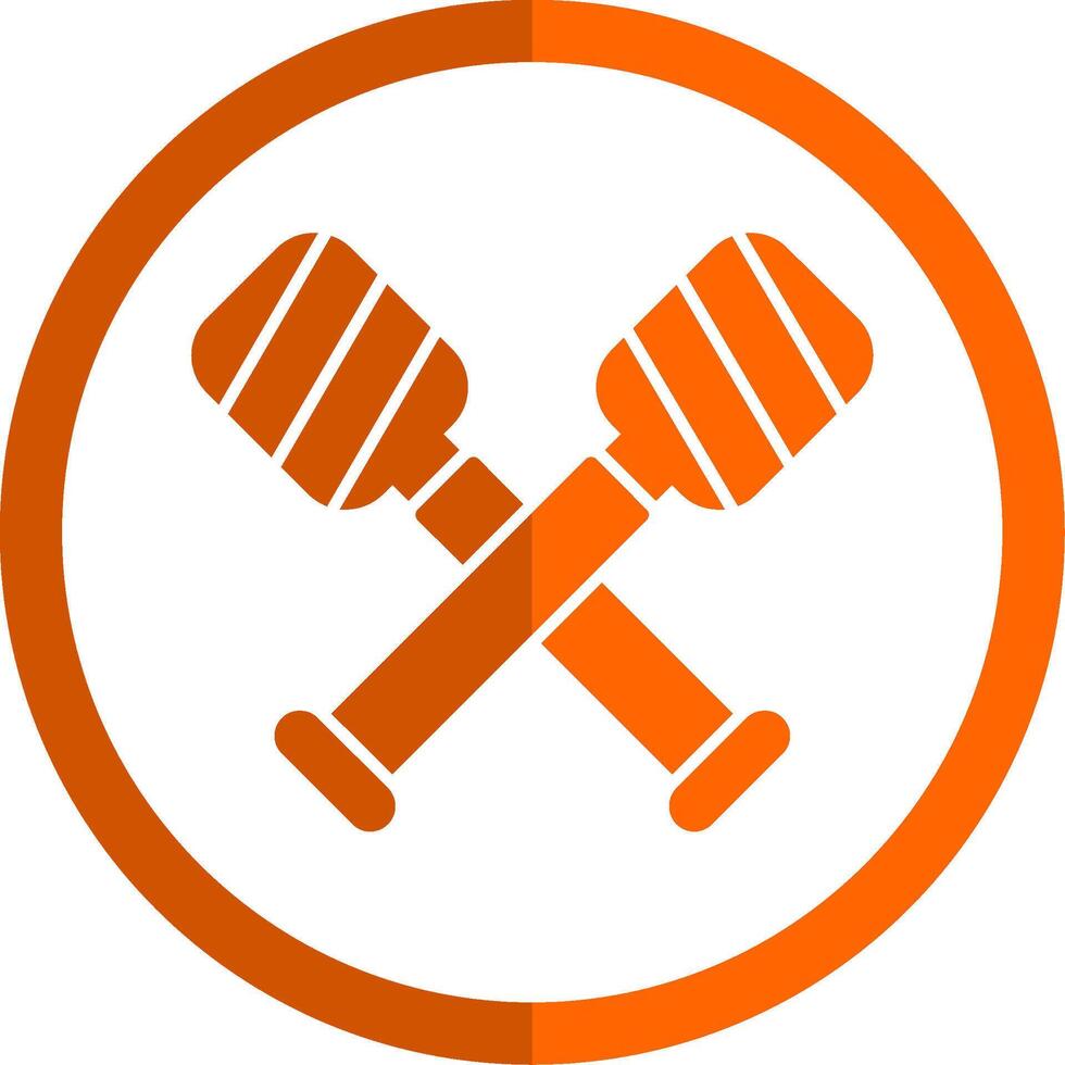 Paddle Glyph Orange Circle Icon vector