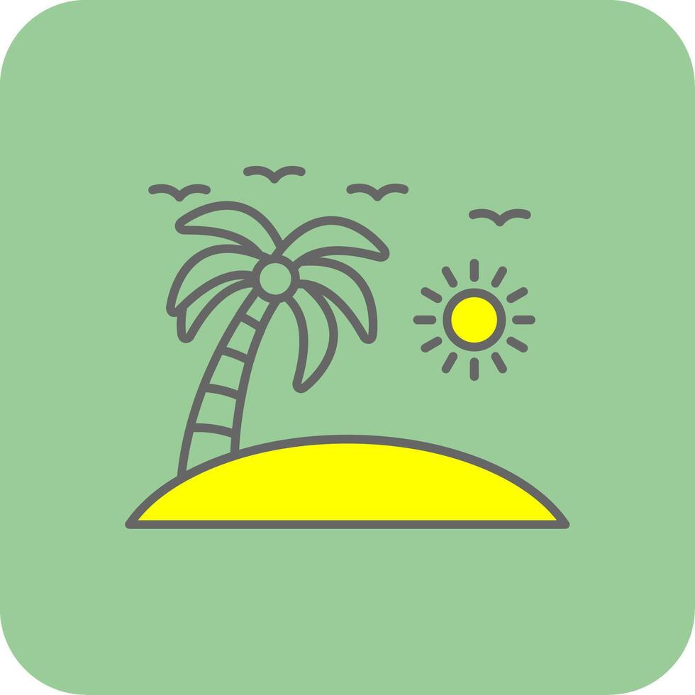 Beach Filled Yellow Icon vector