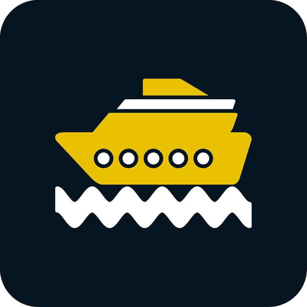 Cruise Ship Glyph Two Color Icon vector