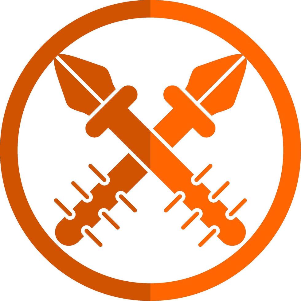 Harpoon Glyph Orange Circle Icon vector