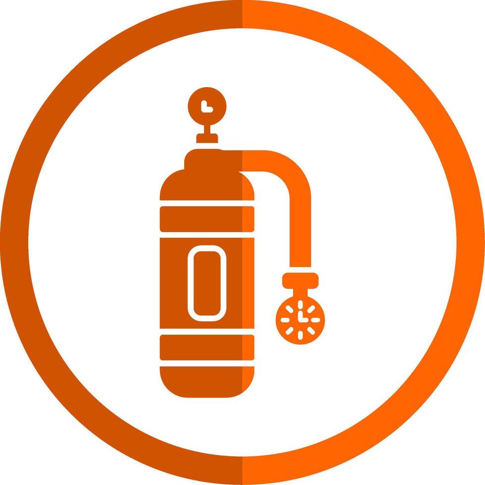 Oxygen Tank Glyph Orange Circle Icon vector