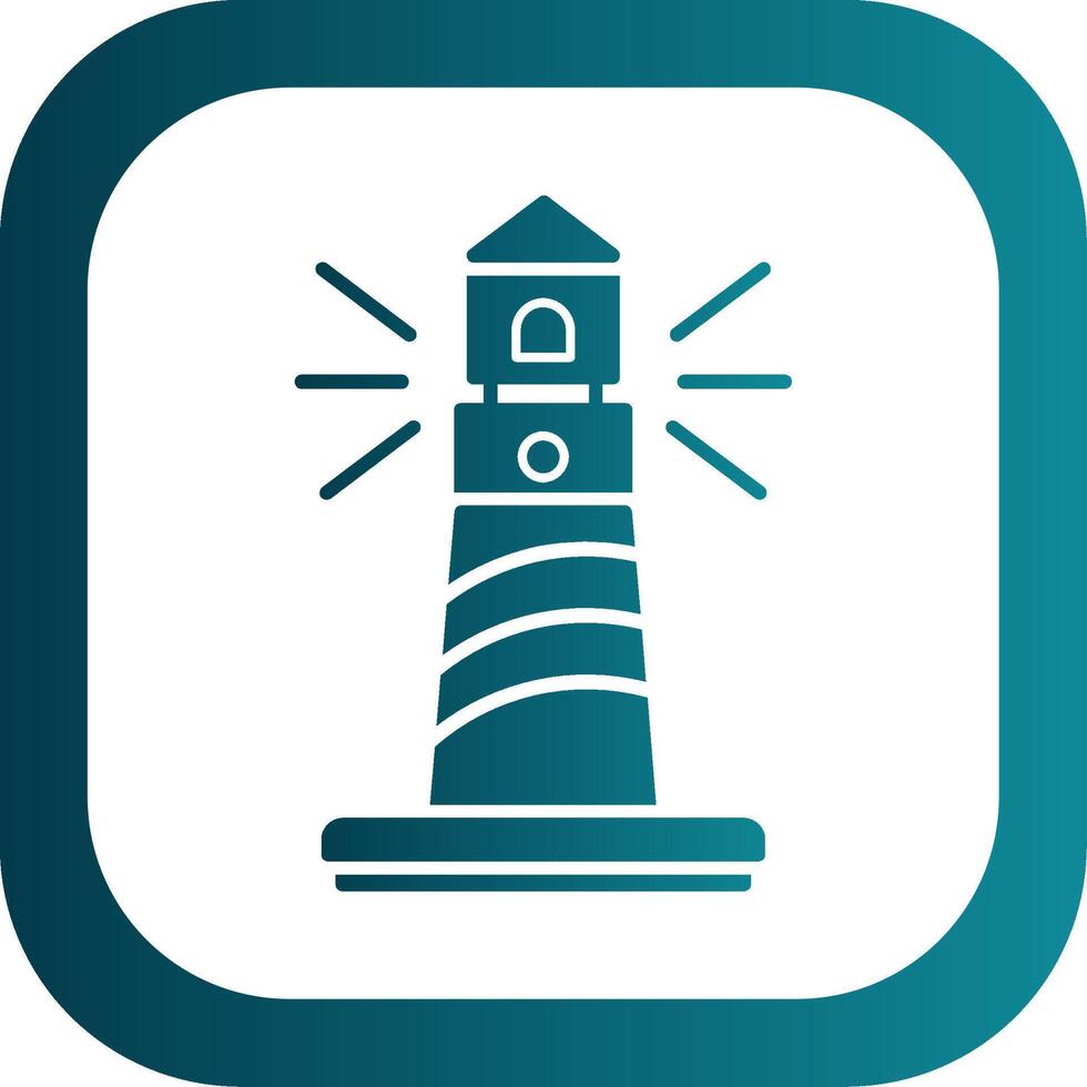 Lighthouse Glyph Gradient Round Corner Icon vector