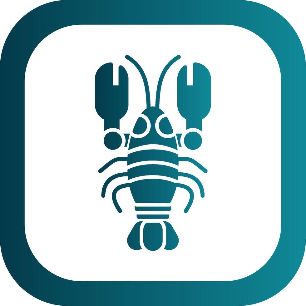 Lobster Glyph Gradient Round Corner Icon vector