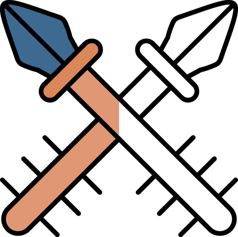 Harpoon Filled Half Cut Icon vector