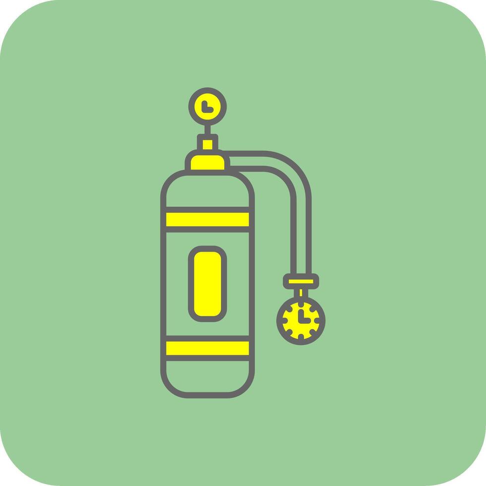 Oxygen Tank Filled Yellow Icon vector